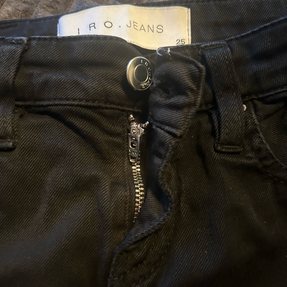 IRO Ajuste Distressed Skinny Cropped Jeans Black Women’s,Size 25 - Picture 5 of 16